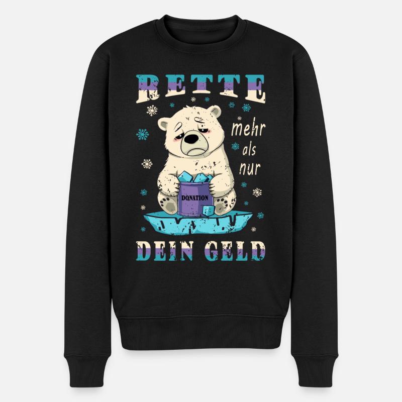 Eisbären Retten - Männer Premium Bio Pullover - Schwarz