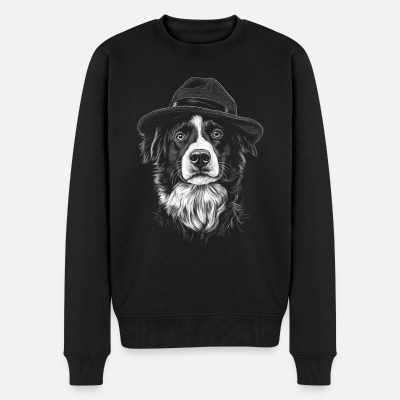 Border Collie Hut Hütehunde Hütehund Hunde - Männer Premium Bio Pullover - Schwarz