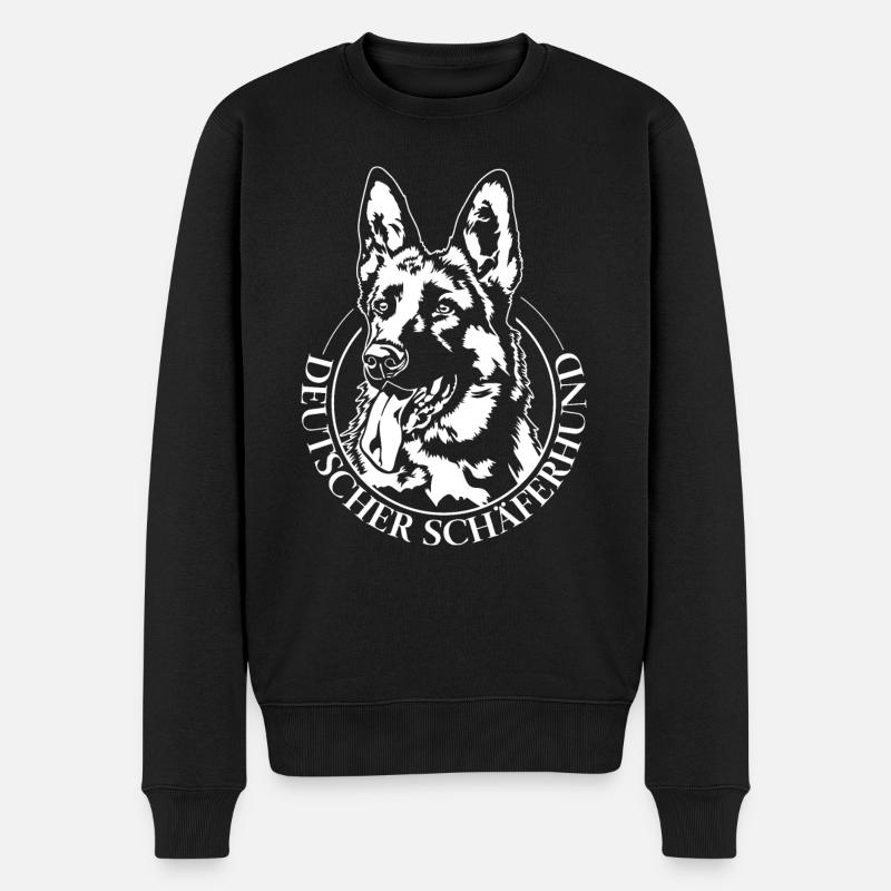 Deutscher Schäferhund Hunde Portrait Hund Wilsigns - Männer Premium Bio Pullover - Schwarz