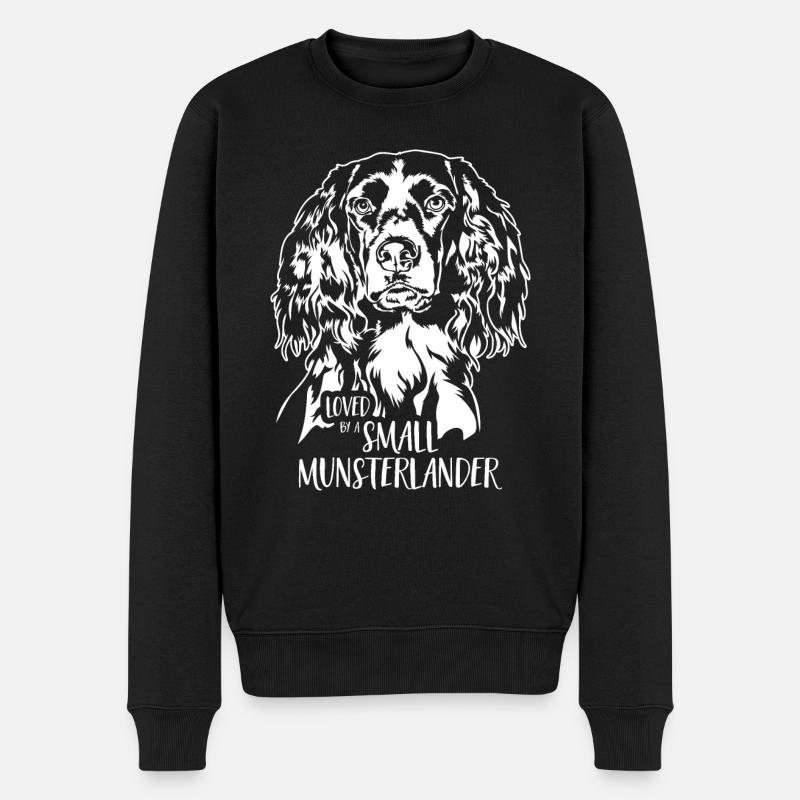 Adoré par un petit chien Münsterlander Münsterländer - Pull Premium bio Homme - noir