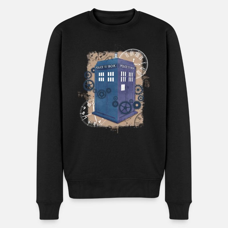 Steampunk policebox blc - Pull Premium bio Homme - noir
