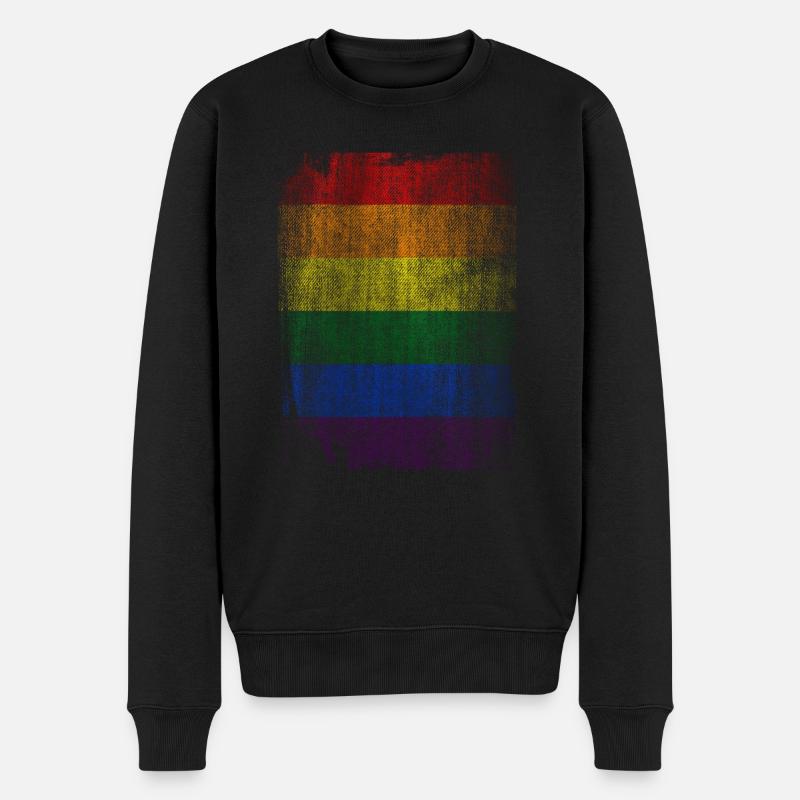 regenbogen lgbt - Männer Premium Bio Pullover - Schwarz