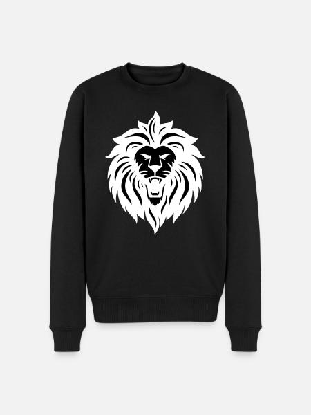 löwe - Männer Premium Bio Pullover - Schwarz