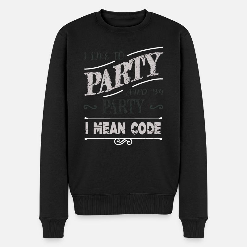 computer programming quote statement - Männer Premium Bio Pullover - Schwarz