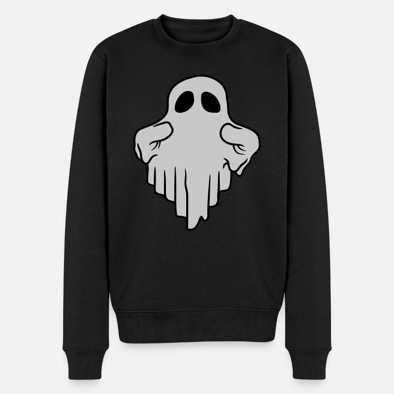 Lustiger schwebender Geist Comic - Männer Premium Bio Pullover - Schwarz