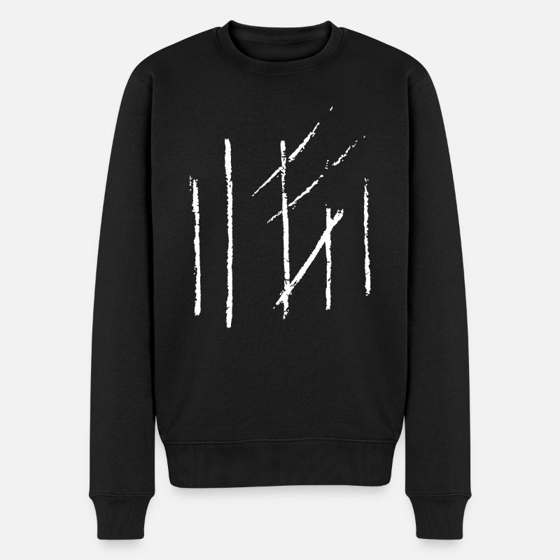 Runen Ritzen - Deko - Männer Premium Bio Pullover - Schwarz