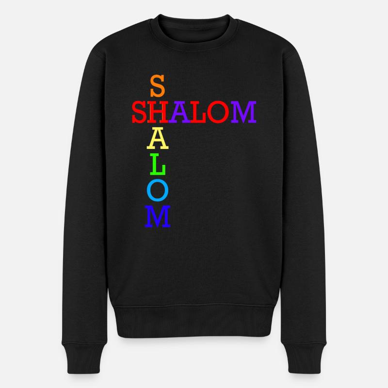 SHALOM ARC EN CIEL CROISES - Pull Premium bio Homme - noir