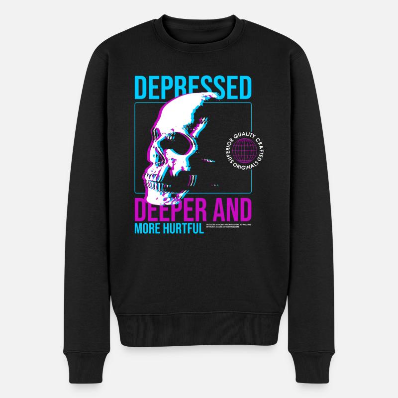 Depressed Streetwear - Männer Premium Bio Pullover - Schwarz