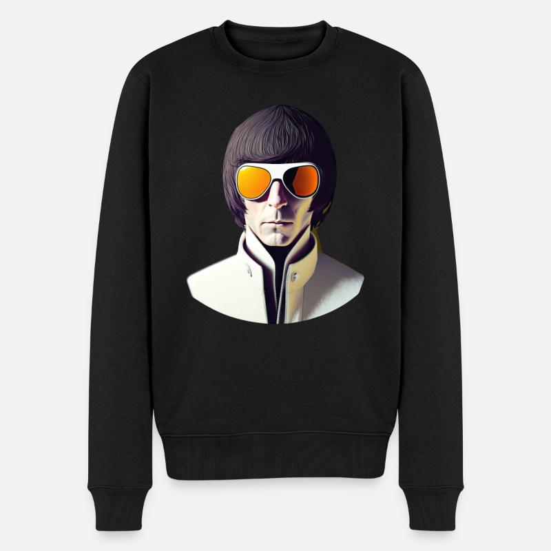 Retro Flash No40 - Männer Premium Bio Pullover - Schwarz