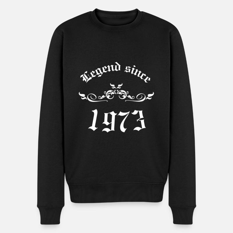 Legend since 1973 Geburtstag - Männer Premium Bio Pullover - Schwarz