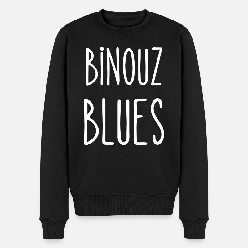 binouz blues - Pull Premium bio Homme - noir