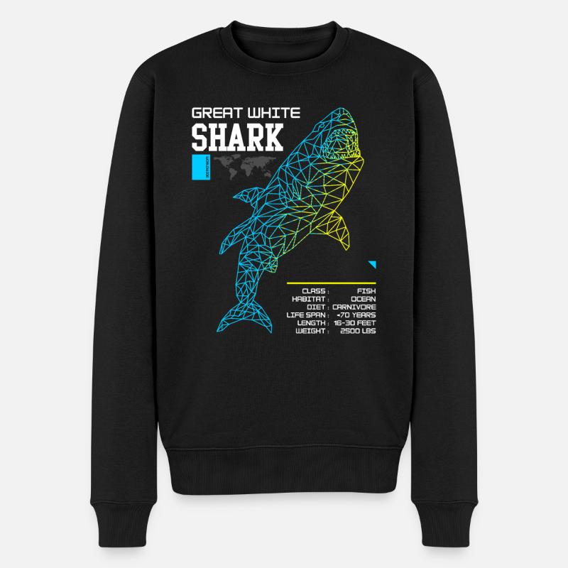 Grand Requin blanc a - Pull Premium bio Homme - noir