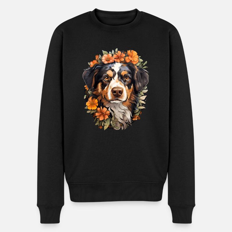 Border Collie - Pull Premium bio Homme - noir