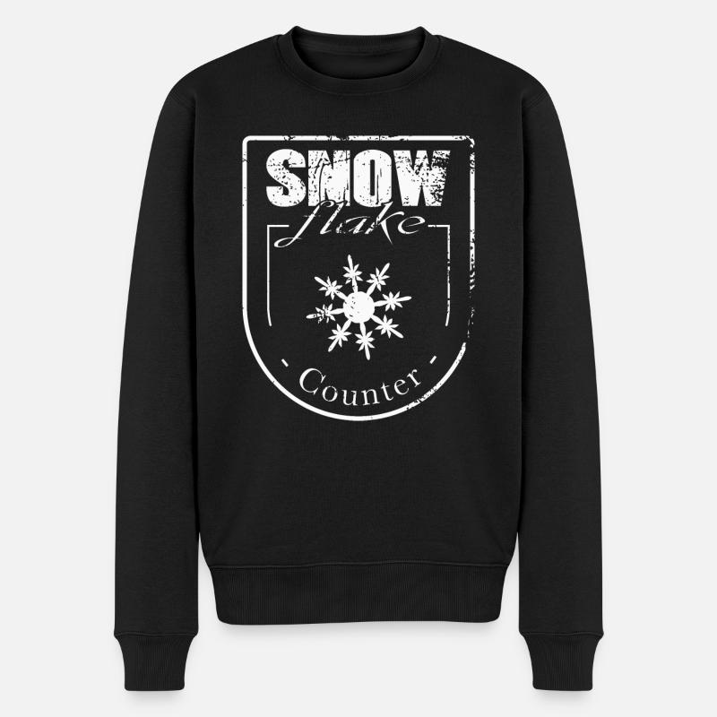 Snowflake counter - Männer Premium Bio Pullover - Schwarz