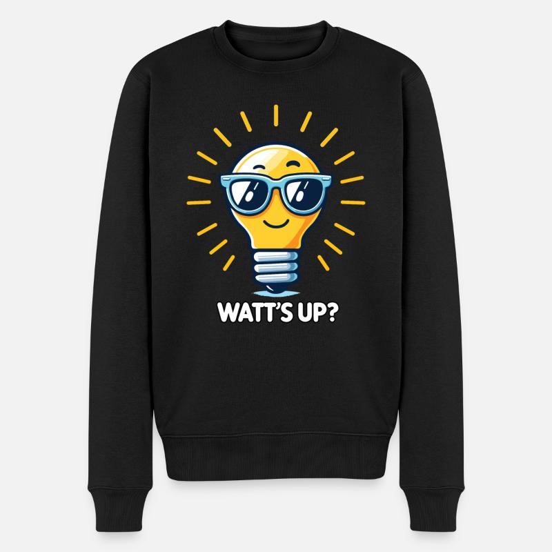Wattâ€˜s up - Männer Premium Bio Pullover - Schwarz