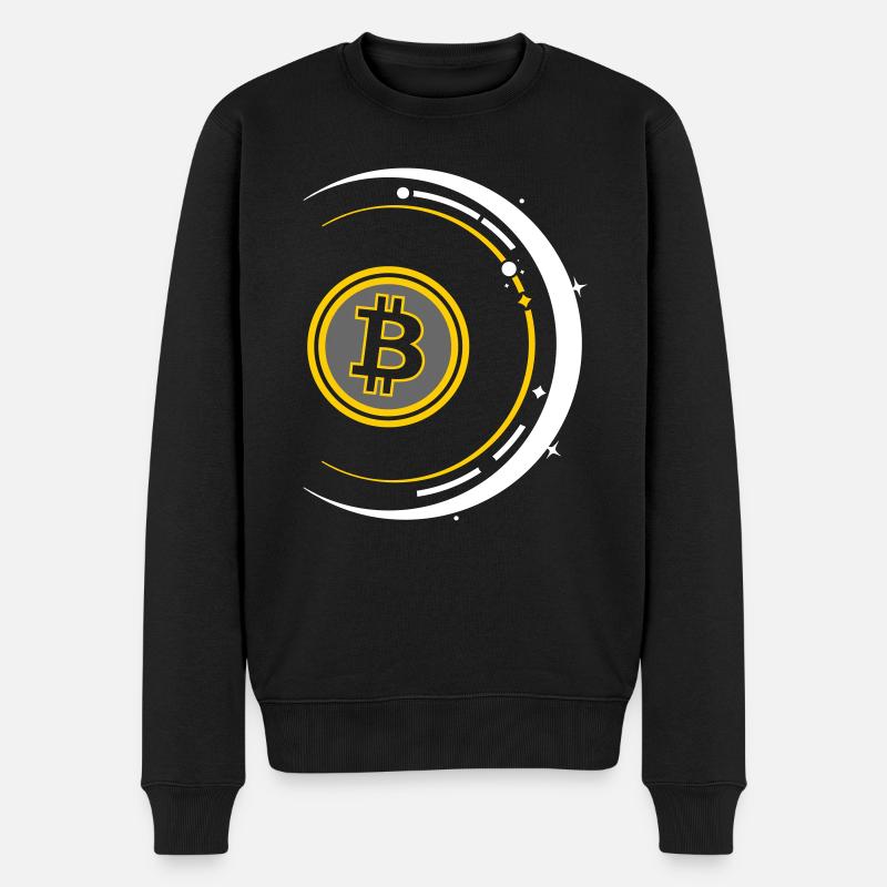 Bitcoin Space 01B - Männer Premium Bio Pullover - Schwarz