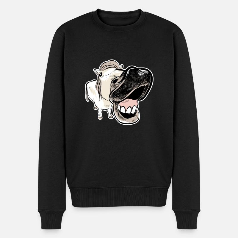 poney cheval drôle - Pull Premium bio Homme - noir