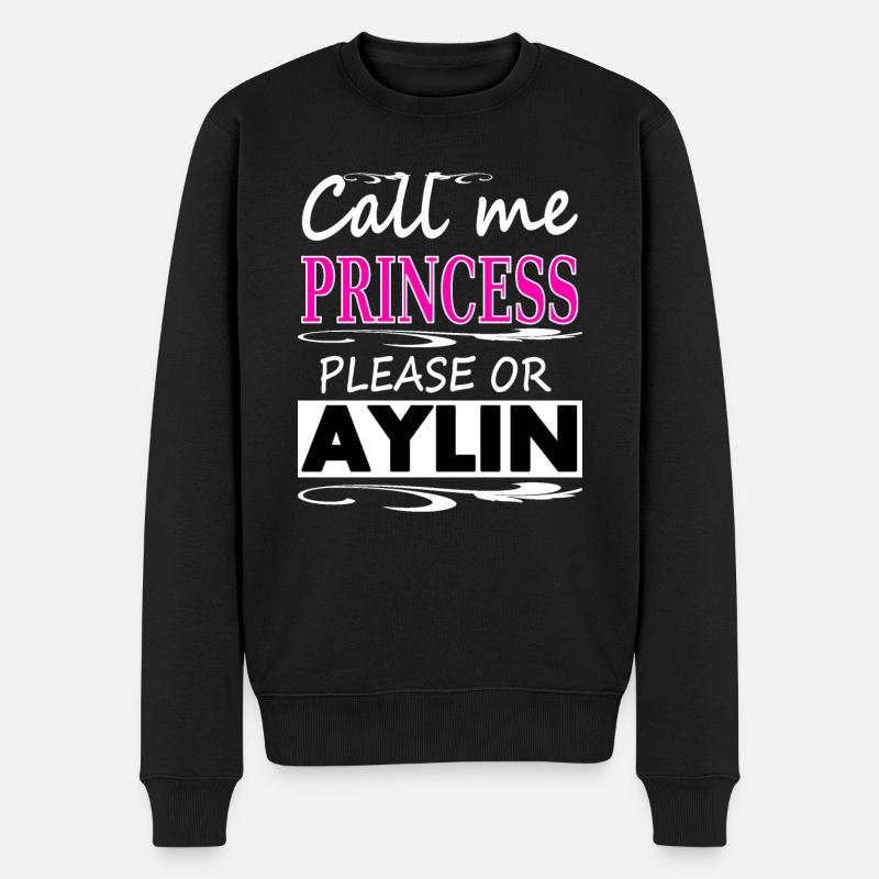 Mein Name ist Aylin ich bin Aylin Geschenk Mädchen - Männer Premium Bio Pullover - Schwarz