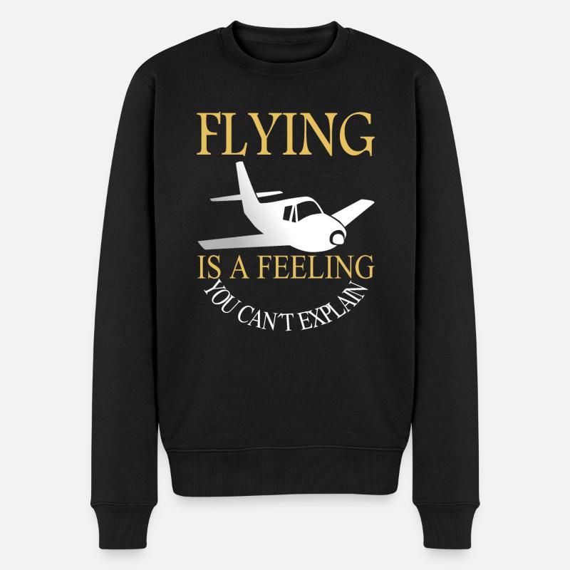 Fliegen ist ein Gefühl, man kann es nicht erklären - Männer Premium Bio Pullover - Schwarz
