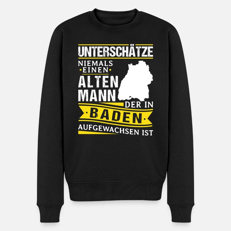 Badisch Dialekt Baden Württemberg - Männer Premium Bio Pullover - Schwarz