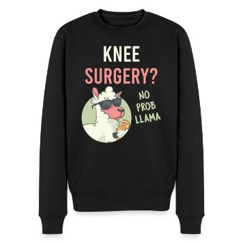 Lustige Knie-OP? No Prob Llama Reconstructive Medi - Männer Premium Bio Pullover - Schwarz - Vorne - Nico (187cm)
