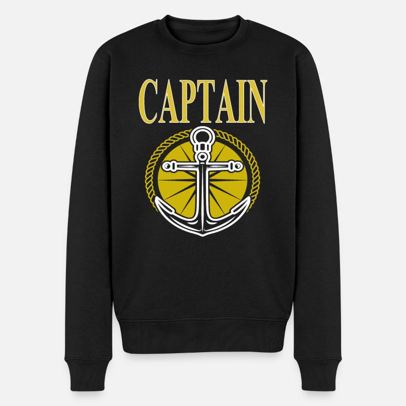 Ich bin Kapitän ich bin Schiffskapitän Geschenk - Männer Premium Bio Pullover - Schwarz