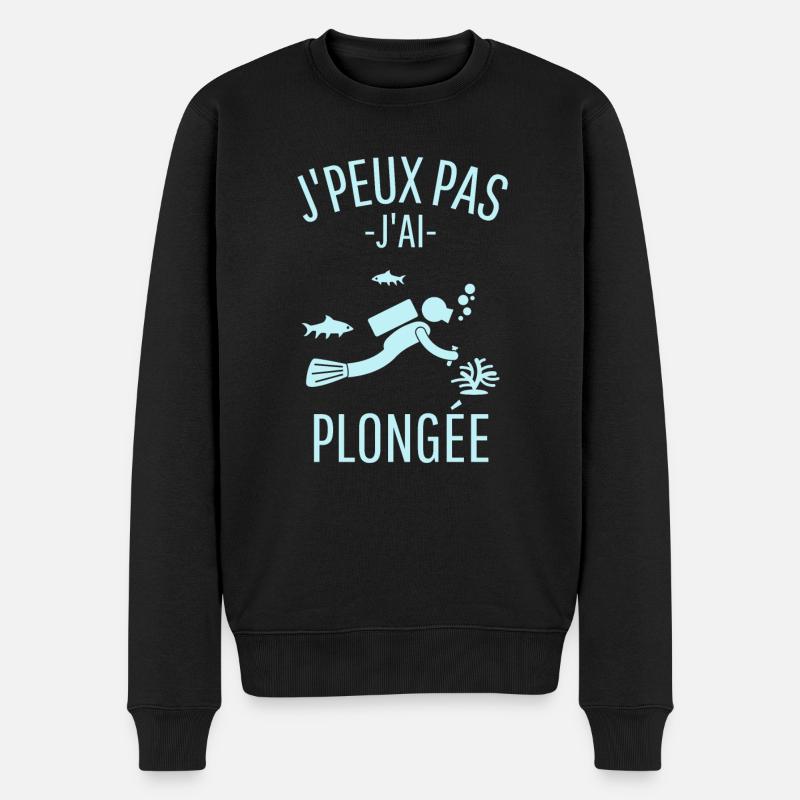 Humour plongée Plongeur - Pull Premium bio Homme - noir