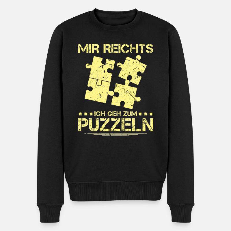Puzzle Spruch Puzzleteil - Männer Premium Bio Pullover - Schwarz