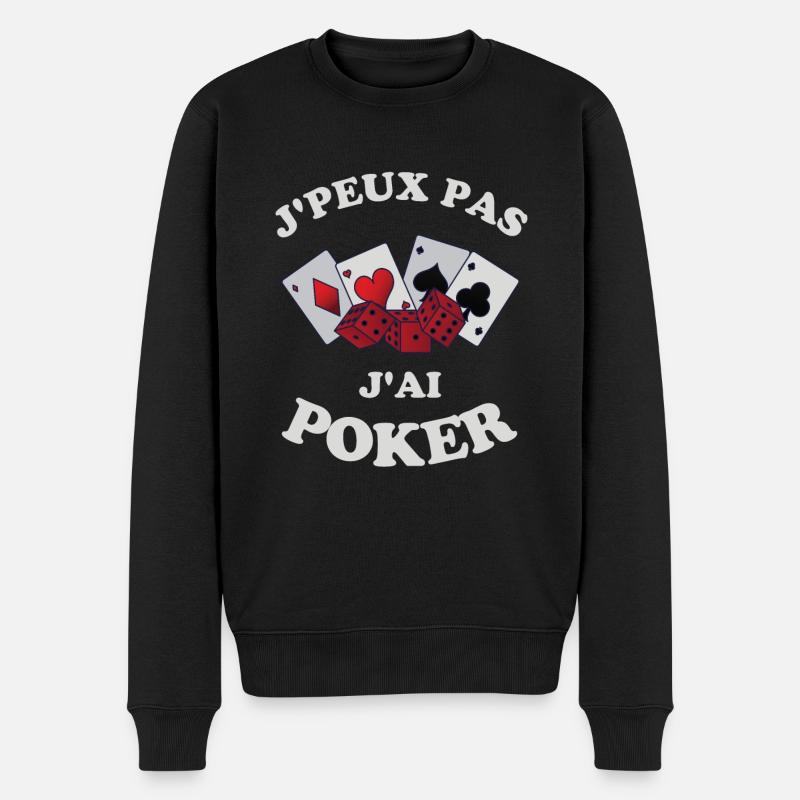 Poker 4 - Pull Premium bio Homme - noir