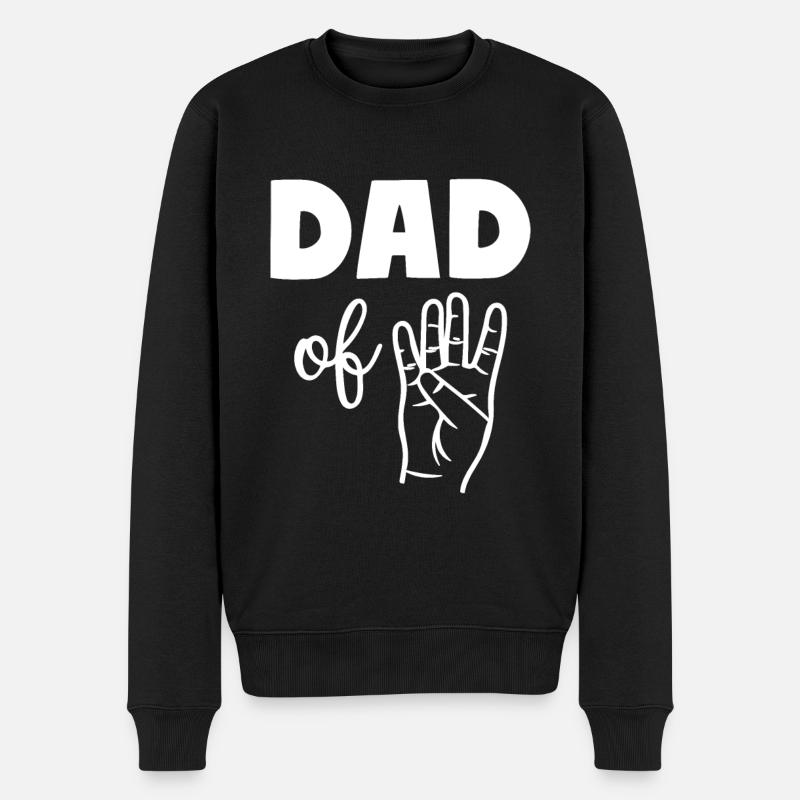 Dad of Four 4 Dad - Männer Premium Bio Pullover - Schwarz