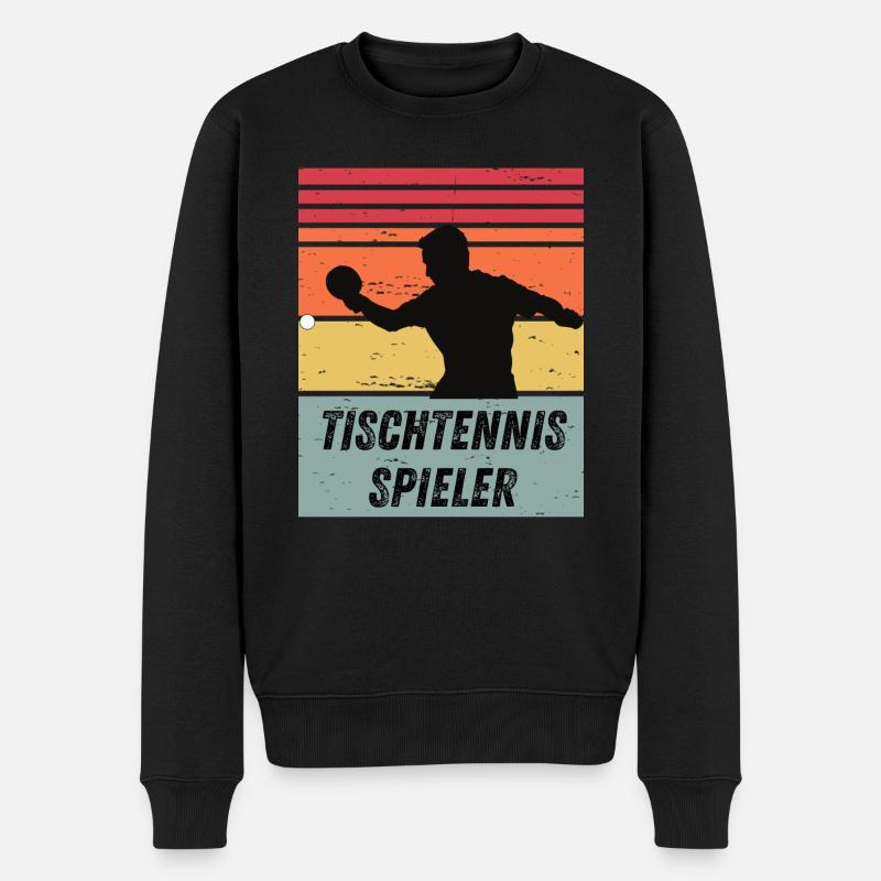 Tischtennisspieler - Männer Premium Bio Pullover - Schwarz