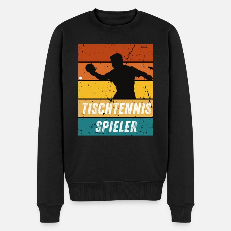 Tischtennisspieler - Männer Premium Bio Pullover - Schwarz