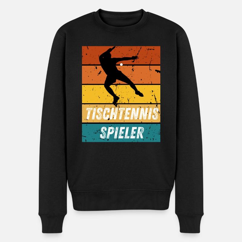Tischtennisspieler - Männer Premium Bio Pullover - Schwarz