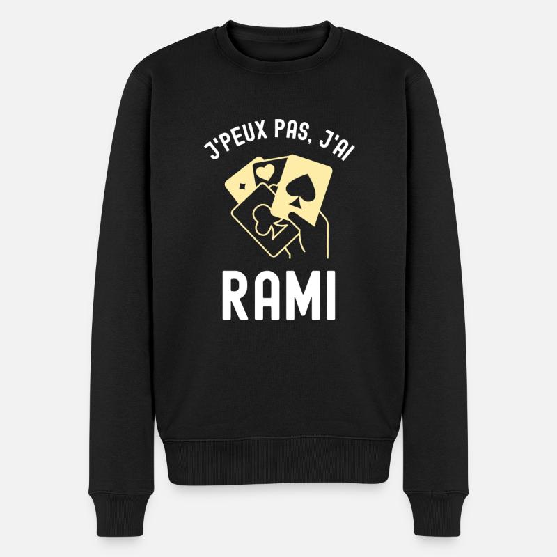 Jeu de cartes rami - Pull Premium bio Homme - noir