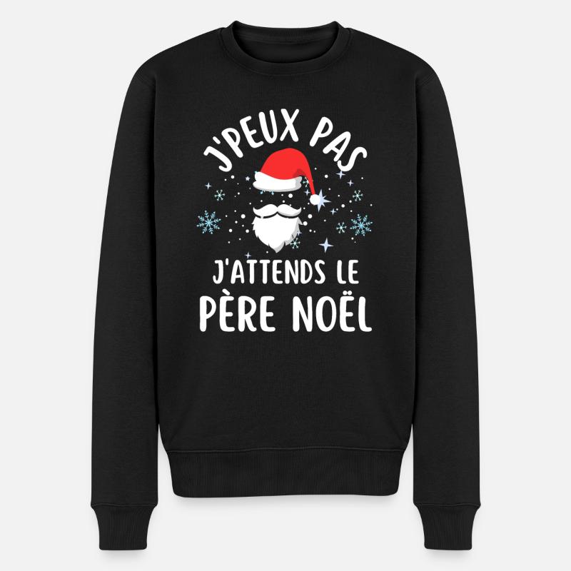 J attends le père Noël - Pull Premium bio Homme - noir