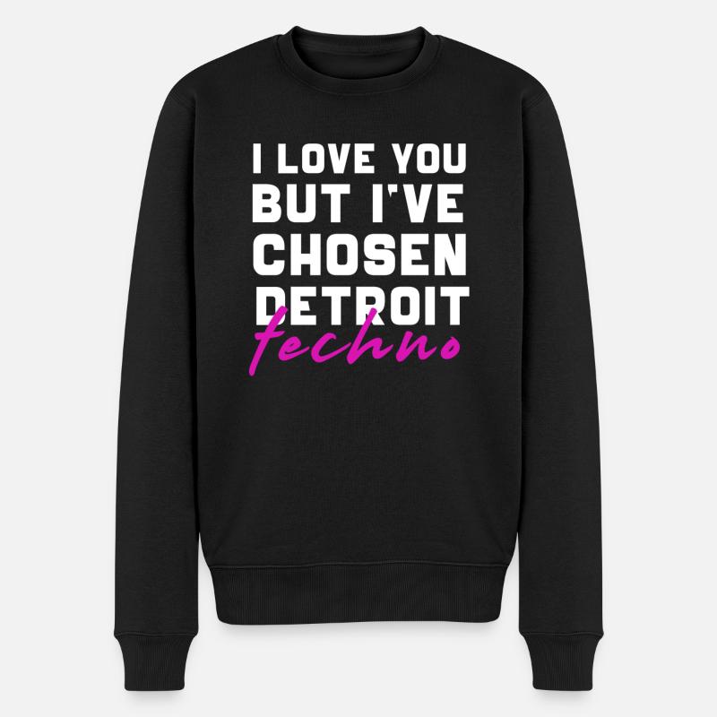 Detroit Techno - Männer Premium Bio Pullover - Schwarz