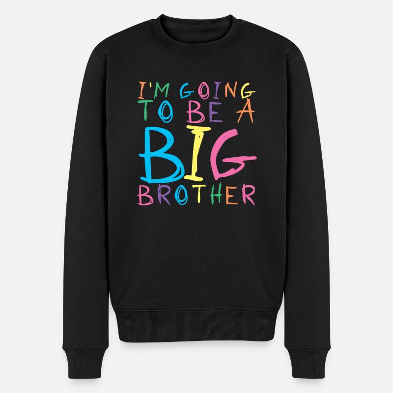 Stolzer großer Bruder - Männer Premium Bio Pullover - Schwarz