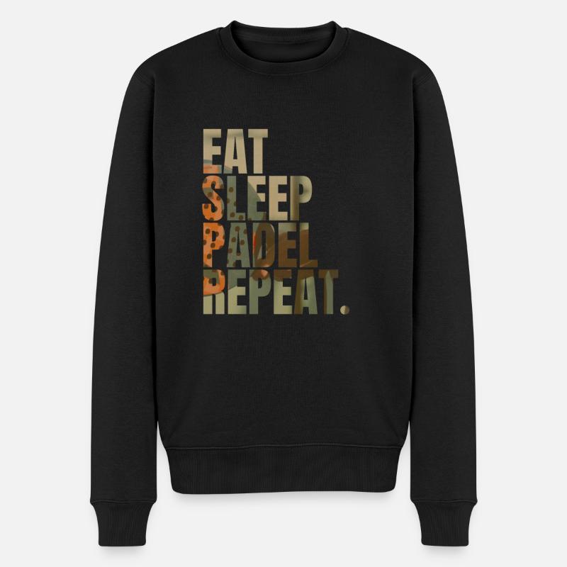 Eat Sleep Padel Repeat - Männer Premium Bio Pullover - Schwarz