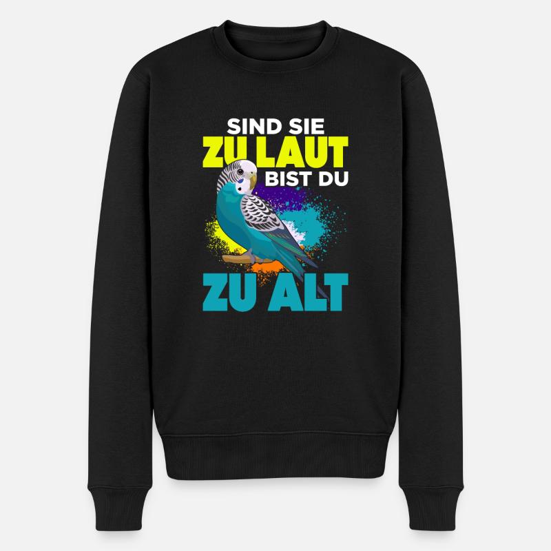Wellensittich Vogel Besitzer - Männer Premium Bio Pullover - Schwarz