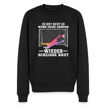 Torwart Torhüter Abwehr lustiger Spruch - Männer Premium Bio Pullover - Schwarz - Vorne - Nico (187cm)