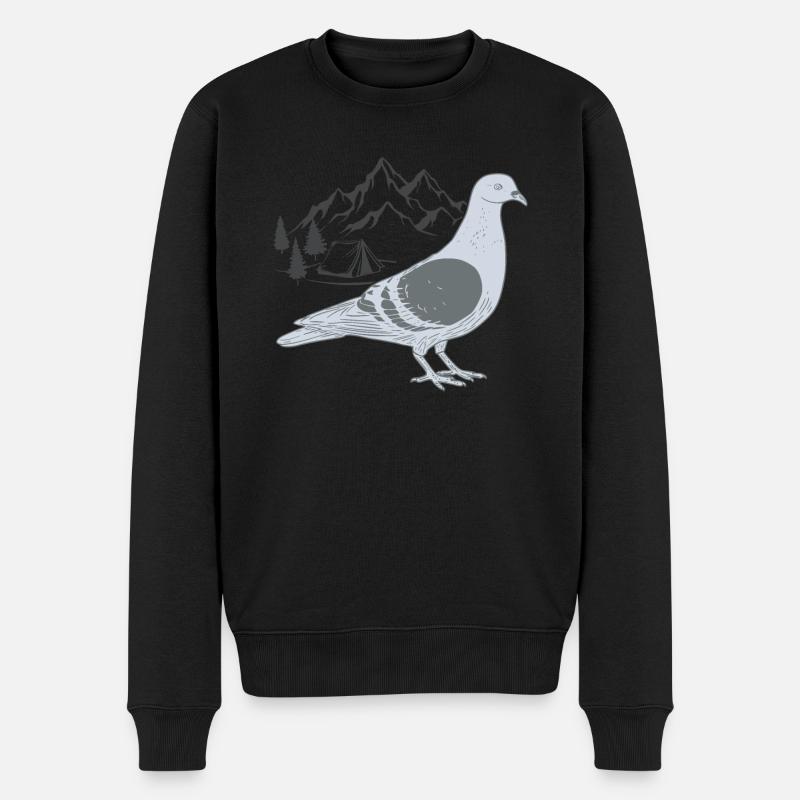 taube in den Bergen - Männer Premium Bio Pullover - Schwarz