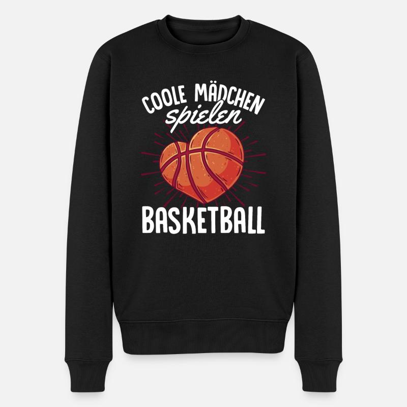 Coole Mädchen spielen Basketball - Männer Premium Bio Pullover - Schwarz