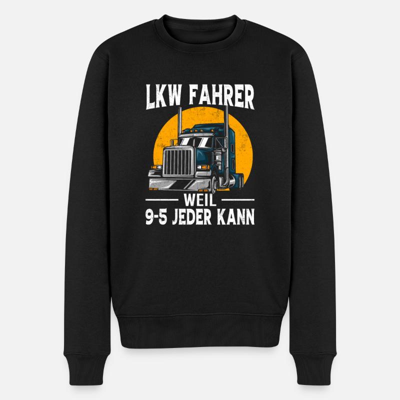 LKW Fahrer Geschenk Brummi Vater Jubiläum - Männer Premium Bio Pullover - Schwarz