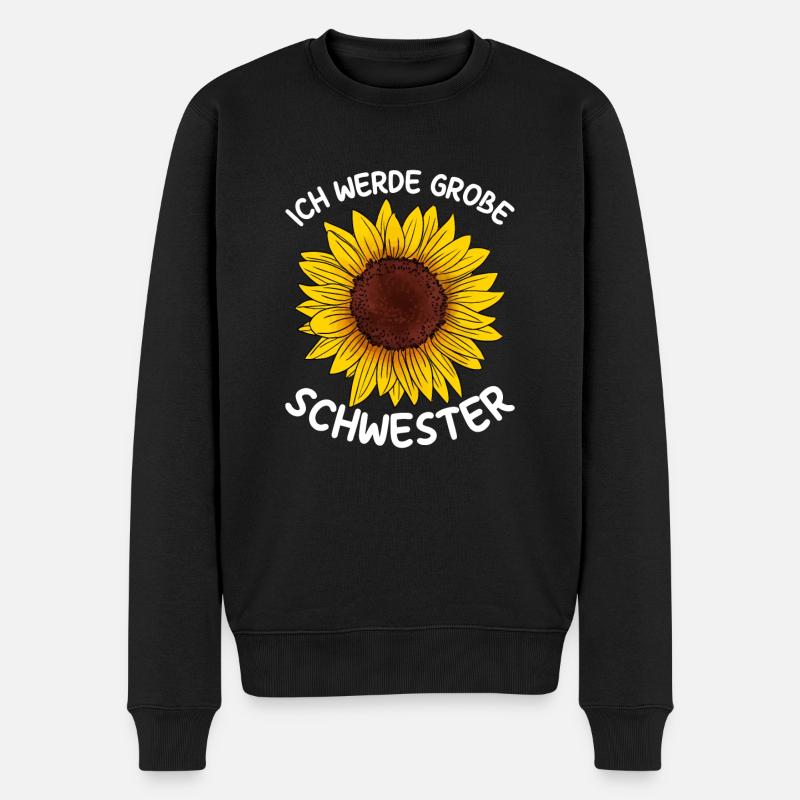 Ich werde große Schwester - Männer Premium Bio Pullover - Schwarz