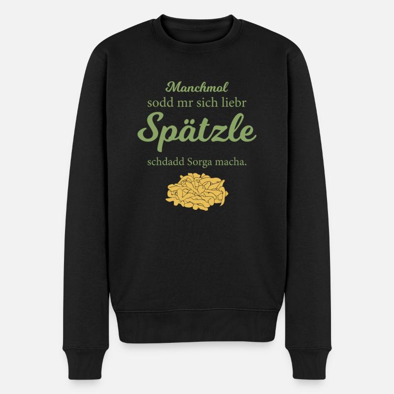 Spätzle Schwaben Schwobe Schwabenland Geschenk - Männer Premium Bio Pullover - Schwarz