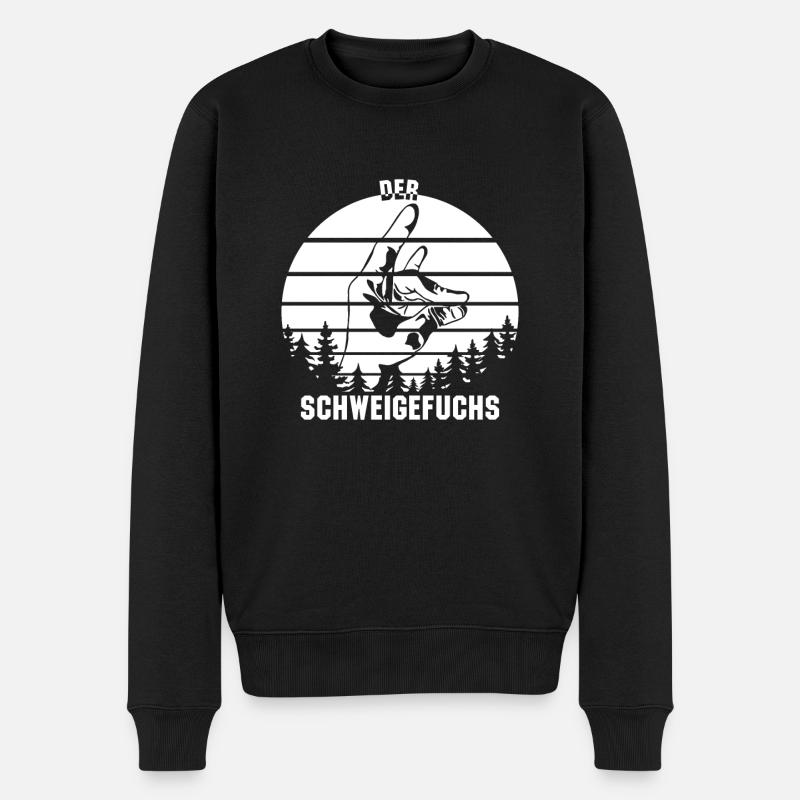 Der schweigefuchs Geschenk Schweigefuchs Lehrer - Männer Premium Bio Pullover - Schwarz