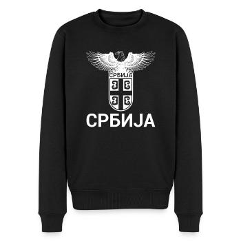 Armoiries de l’aigle cyrillique Serbia armoiries Yougoslavie - Pull Premium bio Homme - noir - Devant - Nico (187cm)