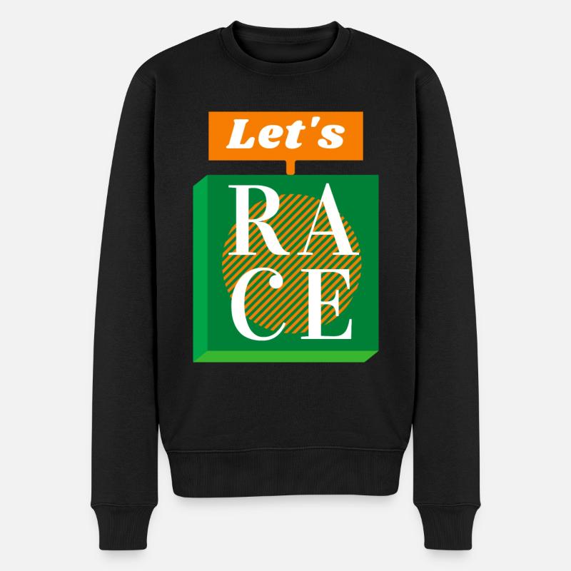 Das Rennen - Männer Premium Bio Pullover - Schwarz