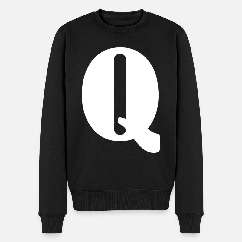 Q - Männer Premium Bio Pullover - Schwarz
