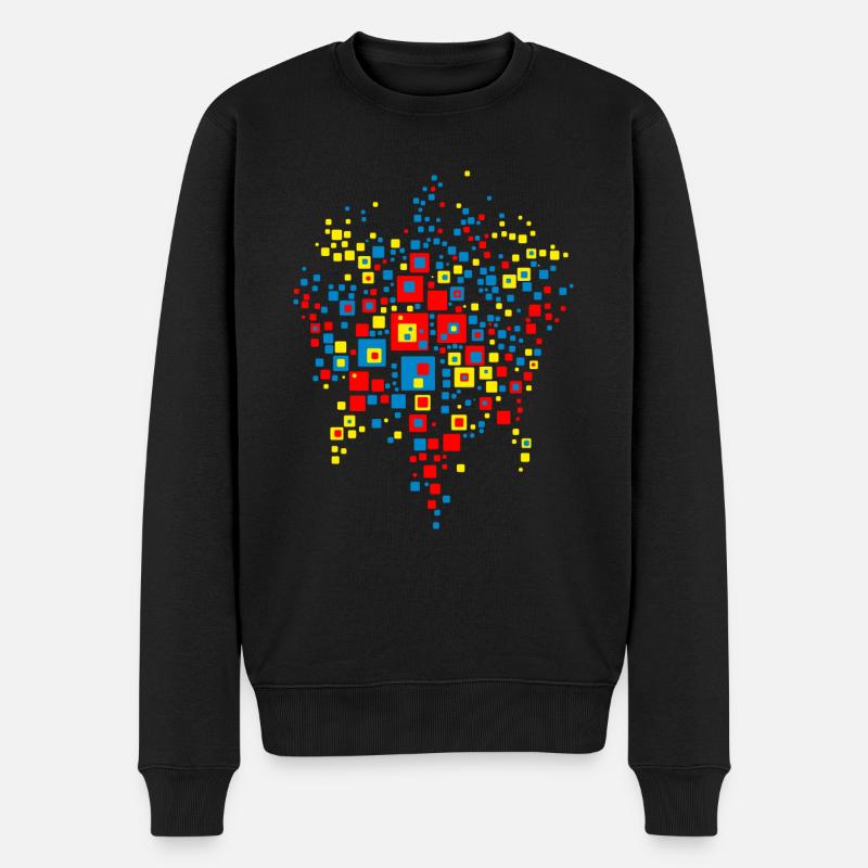 Hundertwasser Weltkarte abstrakt - Männer Premium Bio Pullover - Schwarz